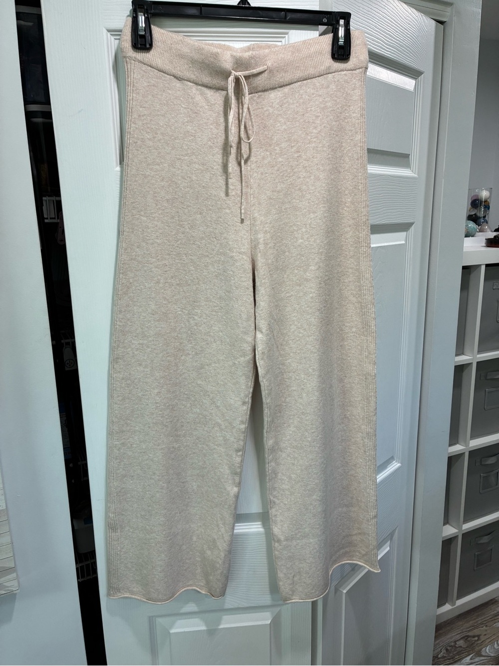 Wide Leg Knit Lounge Pants in Oatmeal